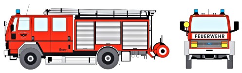 Loewe 4032 - H0 - Ford Cargo 1520 - LF 16 - Berufsfeuerwehr Köln
